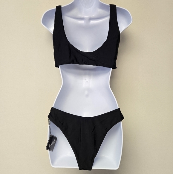 Zaful Knotted 2 piece Bikini Set Black L / 8 - Picture 2 of 9